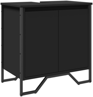 vidaXL Waschbeckenunterschrank Schwarz 60x35x60 cm Holzwerkstoff 848654