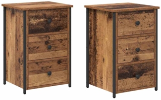 vidaXL Nachttisch mit Schubladen 2 pcs Braun 40 x 36 x 60 cm 871258