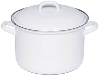 Riess Riess hoher Topf mit Deckel 4,5l 22cm Classic Weiss R0125033