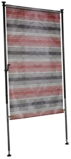 Angerer Freizeitmöbel GmbH Balkonsichtschutz Standard - Senkrechtmarkise für Sicht- und Sonnenschutz - Montage ohne Bohren und Dübeln - ideale Balkonmarkise für Mietwohnungen (Rost-Braun, 120 cm)
