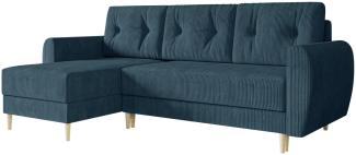 Ecksofa Jazon L Cord mit Bettkasten und Schlaffunktion (Farbe: Poso 05)