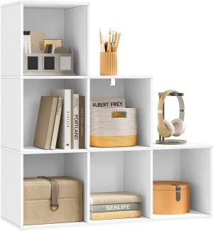 Woltu Bücherregal, 1-tlg, Würfelregal Schrank mit 6 Fächern, 90,5x90,5x30 cm