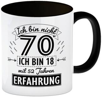 speecheese Tasse Witziger Kaffeebecher Schwarz für den 70. Geburtstag mit Motiv: