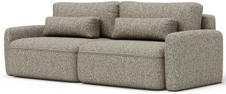 Selsey TARNER - Sofa mit ausziehbarer Ottomane und Bettkasten, Dunkelbeige