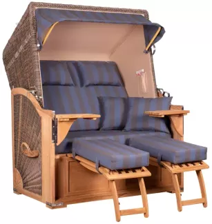 Strandkorb Spiekeroog Teak PE grey Dessin 582