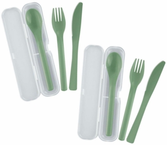 WESTMARK Besteck-Set 2 Sets je 3-teilig – praktisches Besteck-Set mit Messer, Gabel und, Kunststoff (PP)