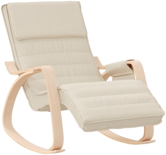 vidaXL Schaukelstuhl Creme Stoff 352448