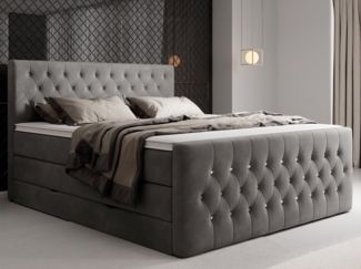 wonello Boxspringbett Sira, mit Bettkasten, Matratzen und wonello premium Topper, Samt + Kristalle