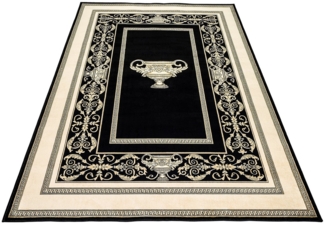 Belle Arti Teppich Teppich Wohnzimmer Milano Schwarz Gold Kurzflor Antirutsch, Rechteckig