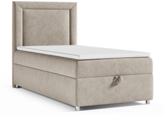 Best for Home Boxspringbett Trinity K-3 Boxspringbett mit Stauraum & Topper – Einzelgrößen (Einzelbett, Polsterbett mit gepolstertes Kopfteil, Jugendbett, Kinderbett versch. Größen, 70x200 80x200 90x200 100x200 cm), verschiedene Liefermöglichkeiten, Ha...