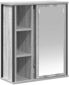 vidaXL Bad-Wandschrank mit Spiegel Grau Sonoma 50x21x60 cm 861905