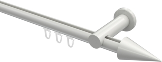 Innenlauf-Gardinenstangen-Set Platon Savio 240 cm (geteilt in 2x120 cm), 1-läufig, 20 mm Ø Weiß