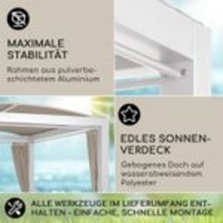 Blumfeldt Doppelliege Outdoor für 2 Personen mit Dach, XL Doppel-Sonnenliege, Doppel Garten Liege Bett für Erwachsene & Kinder, Gartenbett mit Verstellbarer Rückenlehne, Outdoor-Sonnenbett mit Dach