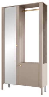 'Mirkosa' Garderobe-Set, Holz Cashmere, 197 x 33 x 105 cm