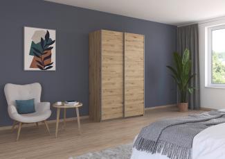 rauch Kleiderschrank, Schwebetürenschrank KRONACH, 2-türig, Eiche Artisan, 131 x 210 x 59 cm