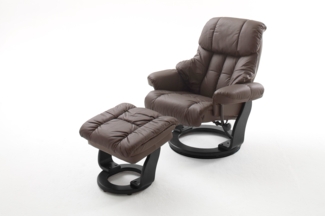 Relaxsessel mit Hocker CALGARY, braun/schwarz