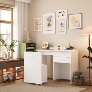 FUFU&GAGA Schreibtisch Multifunktionaler Schreibtisch mit Stauraumbank