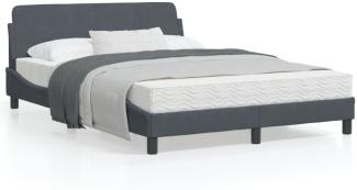 vidaXL Bettgestell "Dover" Dunkelgrau 140x190 cm Samt 373173