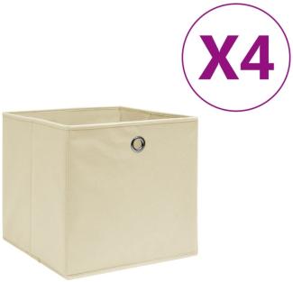 Aufbewahrungsboxen 4 Stk. Vliesstoff 28x28x28 cm Creme