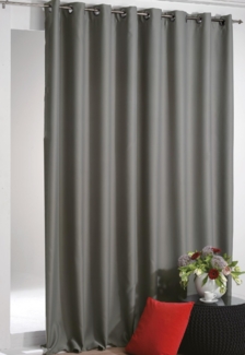 Verdunkelungsgardine mit Ösen Shadow 135 x 295 cm ( Breite x Länge ) in Anthrazit, Extra Lange Blackout Gardine in vielen Variationen