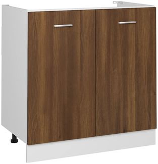 Spülenunterschrank, Küchenschrank Lyon Braun Eiche-Optik 80x46x81,5cm Holzwerkstoff de5683