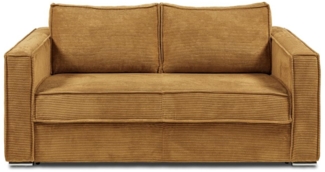 Vente-unique - Schlafsofa mit Matratze 3-Sitzer - Cord - Senfgelb - Liegefläche 140 cm - Matratze 14 cm - LORETO