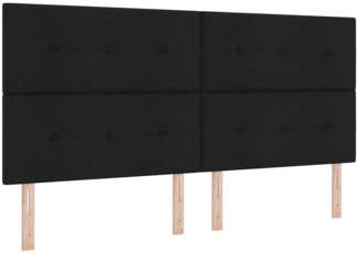 vidaXL Boxspringbett mit Matratze Schwarz 200 x 200 cm Stoff 3339415
