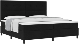 vidaXL Boxspringbett mit Matratze Schwarz 200 x 200 cm Stoff 3339415