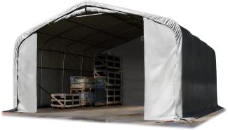 TOOLPORT Standsicheres Lagerzelt 7x7 m Weidezelt PVC Plane 850 N grau 100% Wasserdicht