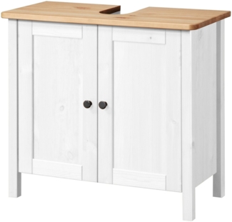 welltime Waschbeckenunterschrank Sylt Badmöbel im Landhaus-Stil, Breite 64 cm, aus Massivholz
