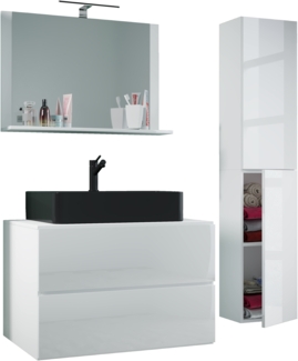 VCM Badmöbel Waschtisch Lendas 919556 Weiß H. 150 x B. 114 x T. 52 cm