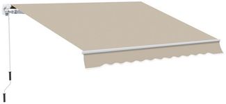 Outsunny Markise Outdoor manuelle Balkonmarkise, 4m mit Handkurbe (Gelenkarmmarkise, 1-St, Fenstermarkise) für Garten, Balkon, Beige