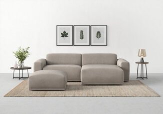 TRENDMANUFAKTUR Ecksofa Braga, mit hochwertigem Kaltschaum, L-Form, in Cord erhältlich, 2 Teile, modernes Sofa, Couch mit hohem Sitzkomfort, 255/72/160 cm (B/H/T)