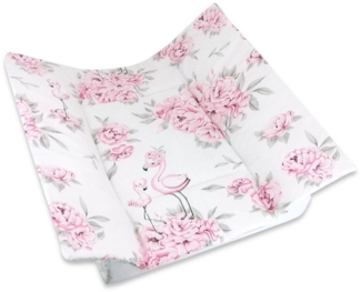 Wickelauflage 75 × 75 cm weich Baumwolle, Päonie-Flamingo