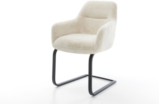 Freischwinger Pejo-Flex Plüsch Creme-Weiß Freischwinger flach Schwarz Taschenfederkern