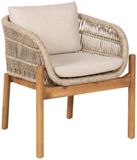 Luxusbetten24 Gartenstuhl Sorrento, aus massivem Akazienholz - wetterfest inklusive Kissen