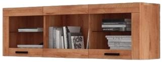 Wandschrank Ringo aus Kernbuche massiv 158x32x47 mit 2 Glastüren und 1 Fach