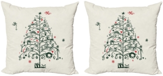 Abakuhaus Kissenbezüge Modern Accent Doppelseitiger Digitaldruck, (2 Stück), Weihnachten Baum und Feen