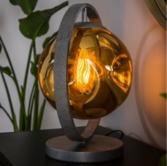 famlights Tischleuchte famlights, Tischleuchte Leonora in Altsilber und Bernstein E27