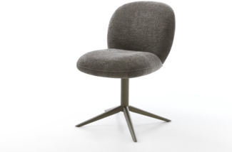 Drehstuhl Nube-Flex Bouclé Soft Schlamm Fußkreuz Effektfinish Titan 360° drehbar Wippfunktion Taschenfederkern