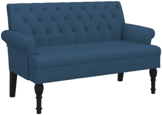 vidaXL Sitzbank mit Rückenlehne Blau 120x62x75,5 cm Stoff 372126