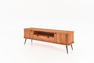 TV-Board Tula Kernbuche massiv 180x46x57 Riffelfront 1 Schublade 2 Türen 1 Fach