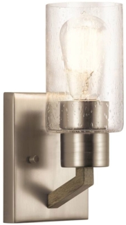 Kichler KL-DERYN1-DAG Wandleuchte Deryn E27 60W Stahl, Glas klar; antikgrau gealtert L:13. 3cm B:11. 4cm Ø11. 4cm dimmbar