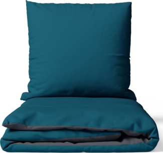 Leonado Vicenti Bettwäsche Baumwollsatin Edle Optik, Satin, 2 teilig, Unifarben mit Wendeseite, 100% Baumwolle