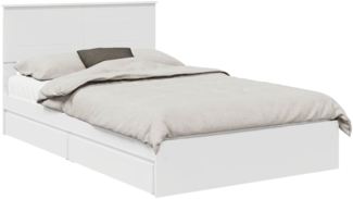 vidaXL Aufbewahrungsbett mit Kopfteil Weiß 135x190 cm Holzwerkstoff 3408466