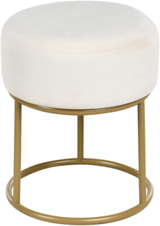 Hocker DELCO Samtstoff Cremeweiß