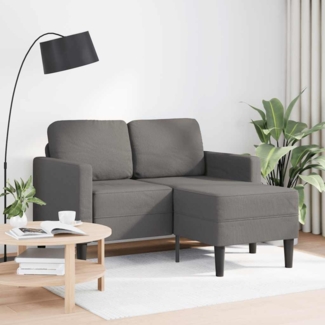 vidaXL 2-Sitzer-Sofa mit Chaiselongue L-Form Hellgrau 125 cm Leinen 4107076