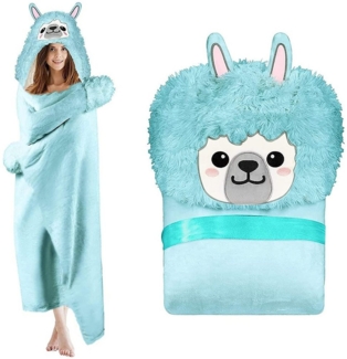 Wohndecke Alpaka Decke, Weich warme Decke Hoodie, Flauschige Flanell Sofadecke, NUODWELL