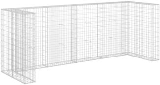 vidaXL Gabionenwand für Mülltonnen Verzinkter Stahl 320×100×120 cm 145614