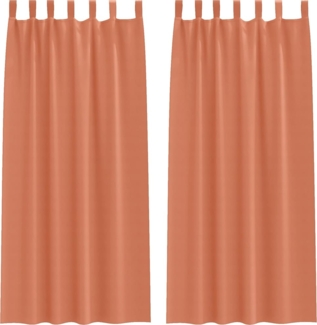vidaXL Vorhänge mit Vorhängen 2 pcs Terrakotta Polyester 4107637